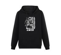 GINVIK Soldier God Sketch Hoodie Devil Knight Templar Warrior Amen Army Men's Hoody Sweatershirt Black XL