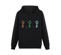 GINVIK Three Keys Ready Player One Men's Long Sleeve Hoody with Pocket Sweatershirt, Hooded Black 3XL