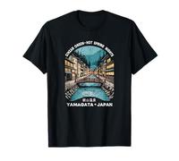 Ginzan Onsen Yamagata Japón Retro Kanji Personaje Recuerdo Camiseta