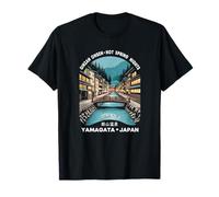 Ginzan Onsen Yamagata Japón Retro Kanji Personaje Recuerdo Camiseta