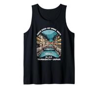 Ginzan Onsen Yamagata Japón Retro Kanji Personaje Recuerdo Camiseta sin Mangas