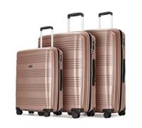 GinzaTravel Juego de 3 maletas expandibles rígidas con ruedas giratorias, bloqueo TSA para viajes, 20/25/29 pulgadas, Oro Rosa, 3 Piece Sets(20/25/29"), Juego de equipaje grande y rígido expandible