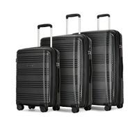 GinzaTravel Juego de 3 maletas expandibles rígidas con ruedas giratorias, bloqueo TSA para viajes, 20/25/29 pulgadas, Negro -, 3 Piece Sets(20/25/29"), Juego de equipaje grande y rígido expandible con