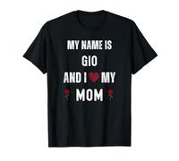 GIO I Love My Mom Cute Personal Día de la Madre Camiseta