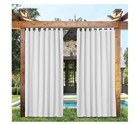 GIOBEL Cortinas para Exteriores Impermeables Prueba de Viento para Porche Suaves y Gruesas Cortinas de Privacidad para Patio Mirador Lengüeta de Velcro Panel de Cortina,1 Panel,223 * 120cm（W*H）