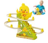 Giocattolo Arrampicata - Pista Elettrica Educativa Con Scale Automatiche E 15 Canzoni | Anatroccolo Giallo Scivolo 1?3 Anni | Gara Animale Interattiva Per Apprendimento E Gioco