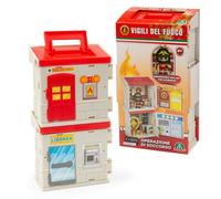 Giochi Preziosi Bomberos - Playset Estación de Bomberos, Incluye Figura articulada de 7 cm y Accesorios, cómoda asa para el Transporte, para niños a Partir de 4 años
