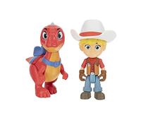 Giochi Preziosi, Dino Ranch Jon & Blitz - Par de Personajes, Altura aproximada de 7,5 cm y Dinosaurio de 9 cm de Alto, como en el Dibujo Animado, para niños a Partir de 3 años, DNA00100, Multicolor