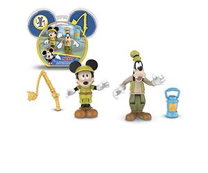 Giochi Preziosi Disney Mickey, 2 Figuras articuladas 7,5 cm con Accesorios, Tema de Camping, Juguete para niños a Partir de 3 años, MCC043