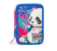 Giochi Preziosi Go Pop - Estuche Triple Sweet Jungle con 3 Cremalleras y 3 Compartimentos, Completo de lápices, bolígrafos, rotuladores, Ceras, Goma, Tijeras, Regla y sacapuntas, Multicolor, Go Pop