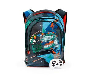 Giochi Preziosi Go Pop - Mochila extensible redonda modelo T-Rex, 3 compartimentos y bolsillos interiores, respaldo y correas acolchadas, con banda personalizada y Pop Up, multicolor, L, Casual