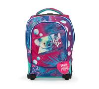 Giochi Preziosi Go Pop-Mochila Trolley 2R Sweet Jungle, Bolsillo Frontal e Interior, Respaldo y Correas Acolchadas, asa de Tela y telescópica, Carro con Ruedas reforzadas, Cubre Ruedas moldeadas Pop