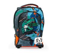 Giochi Preziosi Go Pop-Mochila Trolley 2R T-Rex, bolsillo frontal e interior, respaldo y correas acolchadas, asa de tela y telescópica, carro con ruedas reforzadas, cubre ruedas moldeadas Pop Up,
