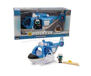 Giochi Preziosi Helicóptero de policía de policía, vehículo de Rescate, Incluye Figura articulada de 7 cm y Accesorios, para niños a Partir de 4 años