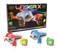 Giochi Preziosi - Laser X Revolution Blaster - Elige el color de tu equipo, golpea hasta 90 metros - Incluye 2 Blasters, 2 receptores y Voice Coach - Para niños a partir de 6 años - Modelo n. LAE12000