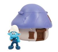 Giochi Preziosi Los Pitufos - Pitufo Inventor de 5,5 cm y su casa de los Pitufos con Techo Lila, Mecanismo Recargable y Efecto Sorpresa, para niños a Partir de 3 años