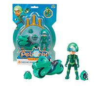 Giochi Preziosi Petronix Defender Tim y Shell - E, Misión con Motocicleta y Mochila Desmontable Juguete, Personaje Action Figure 7 cm, Superhéroe Transformable para Niños a Partir de 3 años