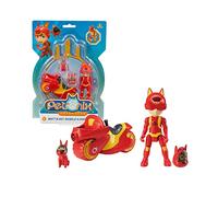 Giochi Preziosi Petronix Pet01100 - Motocicleta de Rueda Libre con Personaje Mate articulado de 7 cm y Mochila extraíble, para niños a Partir de 3 años