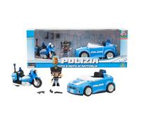 Giochi Preziosi Policía - Coche y Moto de policía, vehículos de Rueda Libre, Figura de policía incluida de 7 cm, Completo de Accesorios, para niños a Partir de 4 años