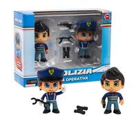 Giochi Preziosi Policía - Figura de acción de policía. Pack de 2 Figuras de 7 cm, Uniformes Originales y Accesorios incluidos, para niños a Partir de 4 años