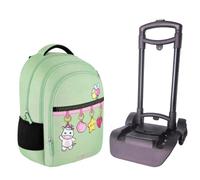 Giochi Preziosi - Sketch - Mochila con Ruedas Desmontable para la Escuela, para niña, Color Verde
