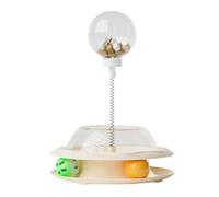 Giocho Dispensador Bocaditos para Gatos - Juguete interactivo para gatos con varita teaser de resorte y bolas - Dispensador de comida, actividad enriquecimiento alimentario - Simulación de caza