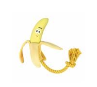 Gioco in lattice e corda con effetto sonoro Veggy Toys modello Banana per cani R