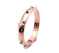 Gioielli Aurum - Anillo de Alianza Rosario en plata 925 rosa para hombre o mujer religioso, Plata de ley