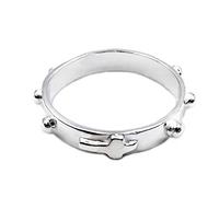 Gioielli Aurum Anillo de mujer de plata 925 alianza rosario con cruz, anillo religioso para hombre niño, hecho a mano, fabricado en Italia, sin níquel e hipoalergénico, idea de regalo apto para
