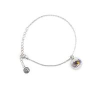 Gioielli Botanici Pulsera flor de loto, ampolla de cristal con flores de loto y semillas de diente