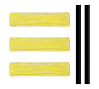 GIONAR 5 piezas de repuesto para aspiradora de ventana Karcher, 3 fundas de microfibra y 2 extractores de borde de goma, compatibles con limpiacristales WV2 WV5, recambios de labios de repuesto para