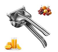 GIONAR Exprimidor manual, exprimidor de mano de acero inoxidable 304, flujo de jugo suave y fácil limpieza, exprimidor de frutas para prensar lima/cítricos/limón/granada/naranja