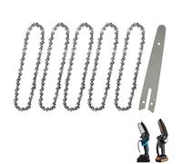 GIONAR Juego de cadena de motosierra de 6 pulgadas, 5 cadenas de repuesto para motosierra con barra guía de motosierra para mini motosierras portátiles, hoja de motosierra de acero para corte de