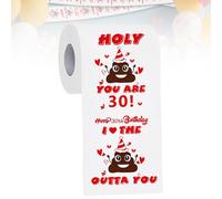 GIONAR Rollo de papel higiénico de 30 cumpleaños, regalos de cumpleaños número 30 para hombres y mujeres, rollos de papel higiénico inspirados en caca - Holly You are 30! Regalos divertidos de