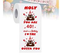 GIONAR Rollo de papel higiénico para cumpleaños número 40, regalos de cumpleaños número 40 para hombres y mujeres, rollos de papel higiénico inspirados en caca - Holly You are 40! Regalos divertidos