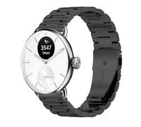 GIOPUEY 18mm Correas Compatible con Withings ScanWatch 2 38mm/Nova Brilliant 39mm/ScanWatch Light, Acero Inoxidable La Correa [Resistente al Desgaste] Pulsera - Black