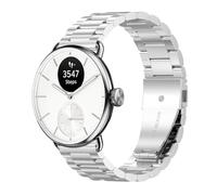 GIOPUEY 18mm Correas Compatible con Withings ScanWatch 2 38mm/Nova Brilliant 39mm/ScanWatch Light, Acero Inoxidable La Correa [Resistente al Desgaste] Pulsera - Silver