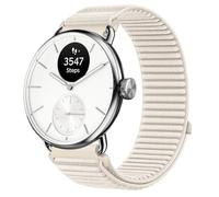 GIOPUEY 18mm Correas Compatible con Withings ScanWatch 2 38mm/Nova Brilliant 39mm/ScanWatch Light, Nylon Transpirable Sport Correa Loop Deportiva de Nylon Trenzado Strap Band - Beige