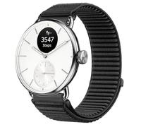 GIOPUEY 18mm Correas Compatible con Withings ScanWatch 2 38mm/Nova Brilliant 39mm/ScanWatch Light, Nylon Transpirable Sport Correa Loop Deportiva de Nylon Trenzado Strap Band - Black