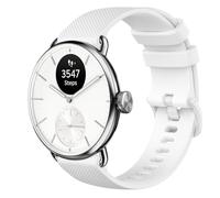 GIOPUEY 18mm Correas Compatible con Withings ScanWatch 2 38mm/Nova Brilliant 39mm/ScanWatch Light, Suave Silicona La Correa [Resistente al Desgaste] [Transpirable] Pulsera - White