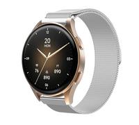 GIOPUEY 18mm Correas Magnética Compatible con Hama Smartwatch 8900 1,32, Pulsera Trenzada de Acero Inoxidable [magnético] Pulsera - Silver