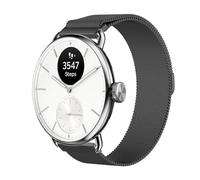 GIOPUEY 18mm Correas Magnética Compatible con Withings ScanWatch 2 38mm/Nova Brilliant 39mm/ScanWatch Light, Pulsera Trenzada de Acero Inoxidable [magnético] Pulsera - Black