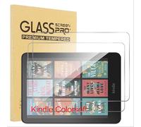 GIOPUEY [2 Pack Cristal Templado Compatible con Kindle Colorsoft 7inch, Vidrio de Alta Transmitancia, Inastillable, Funda Compatible, Protector Pantalla para Kindle Colorsoft 7inch