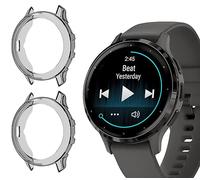 GIOPUEY [2 Pack Funda para Garmin Venu 3S, TPU morbido, Resistente agli urti, Garmin Venu 3S Case - Black+Black