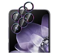 GIOPUEY 2 Pack Protector de Lente de Cámara Compatible con Xiaomi Mix Flip 2, [Protección Integral][Doble Protección] Metal + Vidrio Templado, Protector de Cámara - Colorful