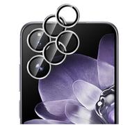 GIOPUEY 2 Pack Protector de Lente de Cámara Compatible con Xiaomi Mix Flip 2, [Protección Integral][Doble Protección] Metal + Vidrio Templado, Protector de Cámara - Silver