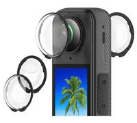 GIOPUEY 2 Pack Protector de Lentes Compatible con Insta360 X5, Estándar Plástico Duro para PC Cap de Lente Lens Guards - Black