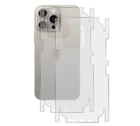 GIOPUEY 2 Piezas Protector Trasero Compatible con iPhone 15 Pro MAX, TPU Suave, Delgado, Textura Mate, Borde Protector - Translucent
