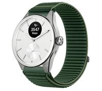 GIOPUEY 20mm Correas Compatible con Withings ScanWatch 2 42mm/Nova 42mm, Nylon Transpirable Sport Correa Loop Deportiva de Nylon Trenzado Strap Band - Darkgreen