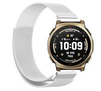 GIOPUEY 22mm 20mm Correas Magnética Compatible con Amazfit T-Rex 3 Pro 48mm/T-Rex 3 Pro 44mm, Pulsera Trenzada de Acero Inoxidable [magnético] Pulsera - Silver